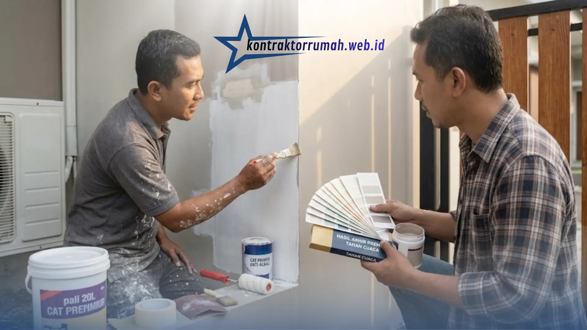 Proses pengecatan dinding rumah dan pemilihan warna cat